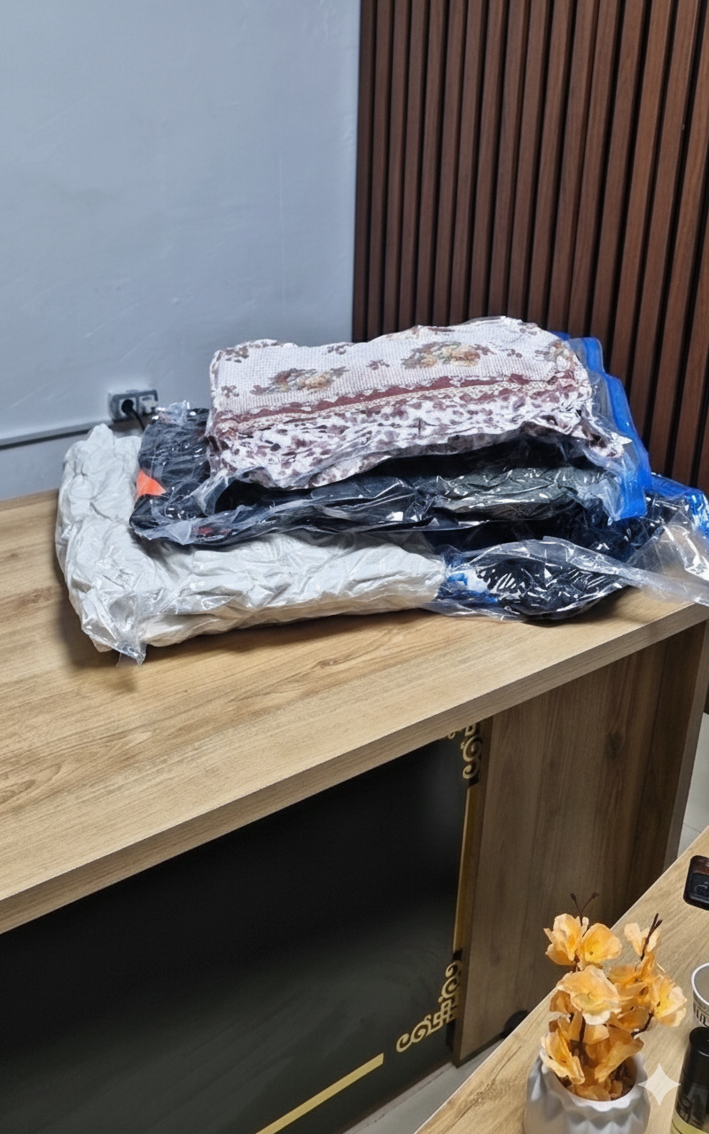 ✨ أكياس التخزين السحرية : الحل الذكي لتنظيم المنزل و حقيبة السفر + مضخة مجانية 🎁